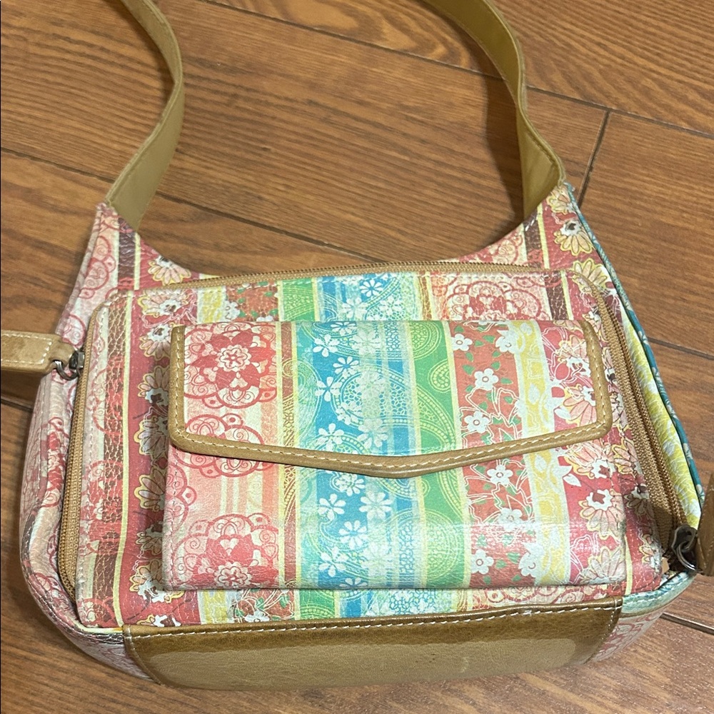 Fossil Colorful Patterned Shoulder Bag and Matching Wallet
